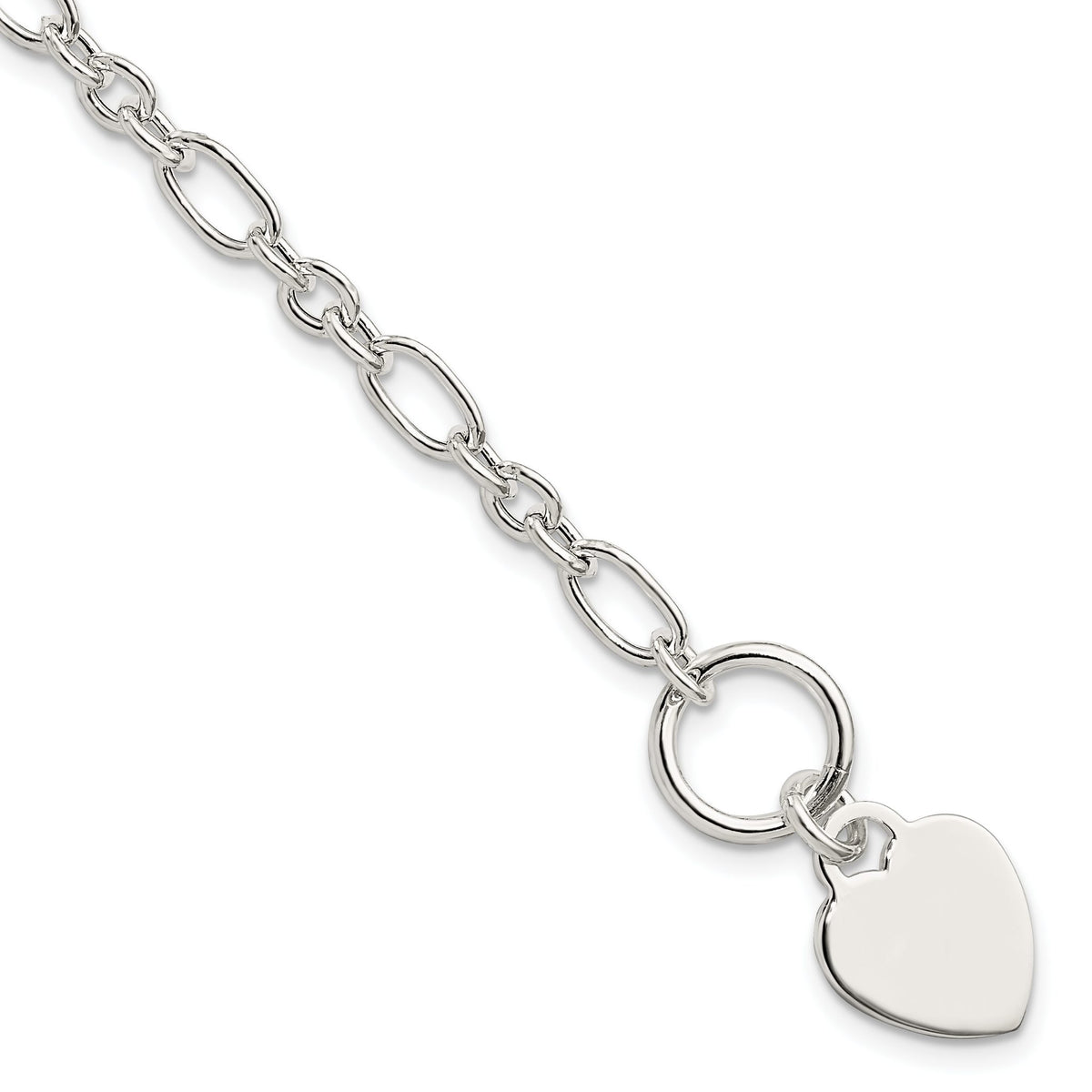 Charm Fancy Link Toggle Bracelet in Sterling Silver, 12.25mm, 7.5 Inch - Sophia Jewelers Main image