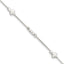 Sterling Silver Fancy Bead & Cross w/ 1in ext Bracelet