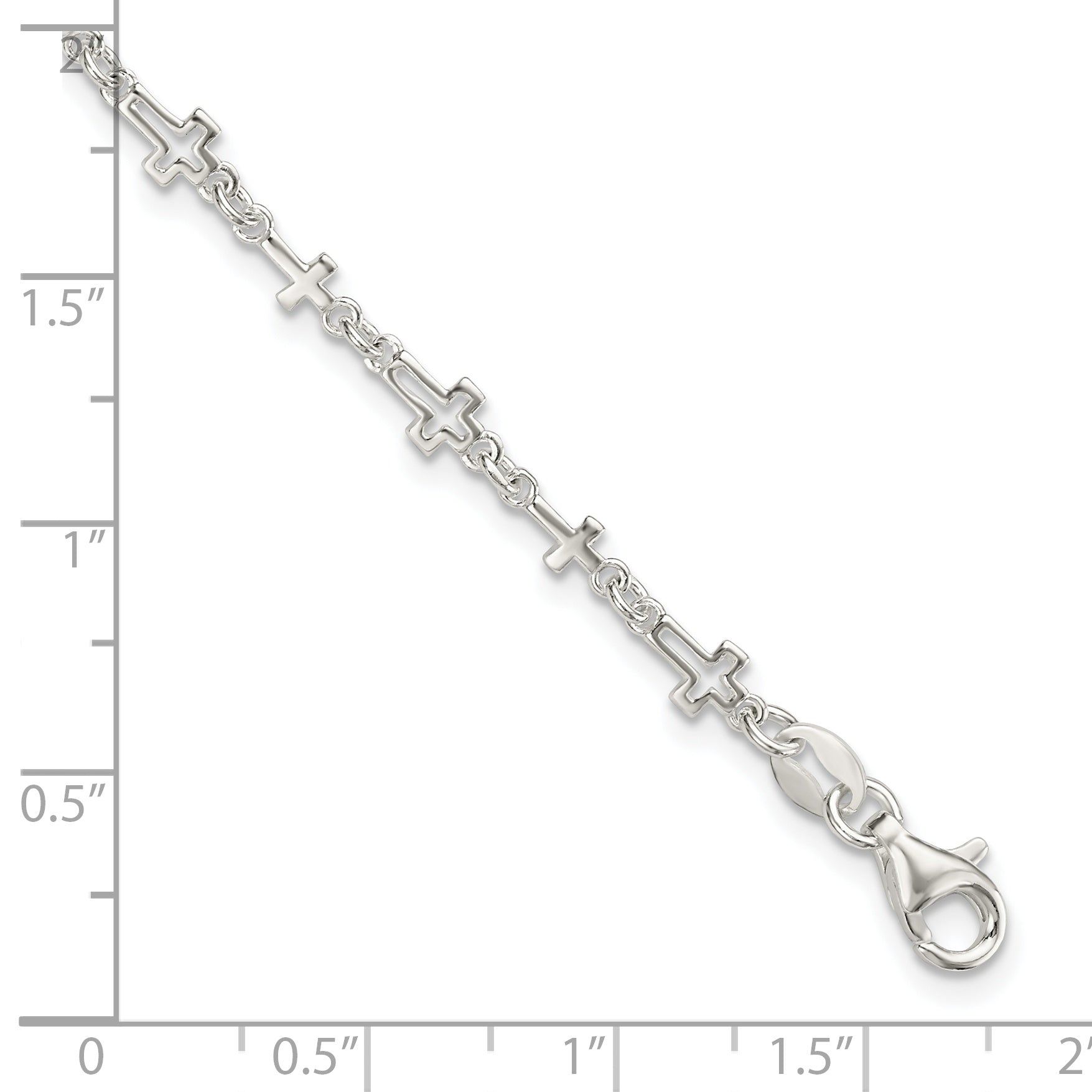Sterling Silver Cross Link Bracelet Secondary image