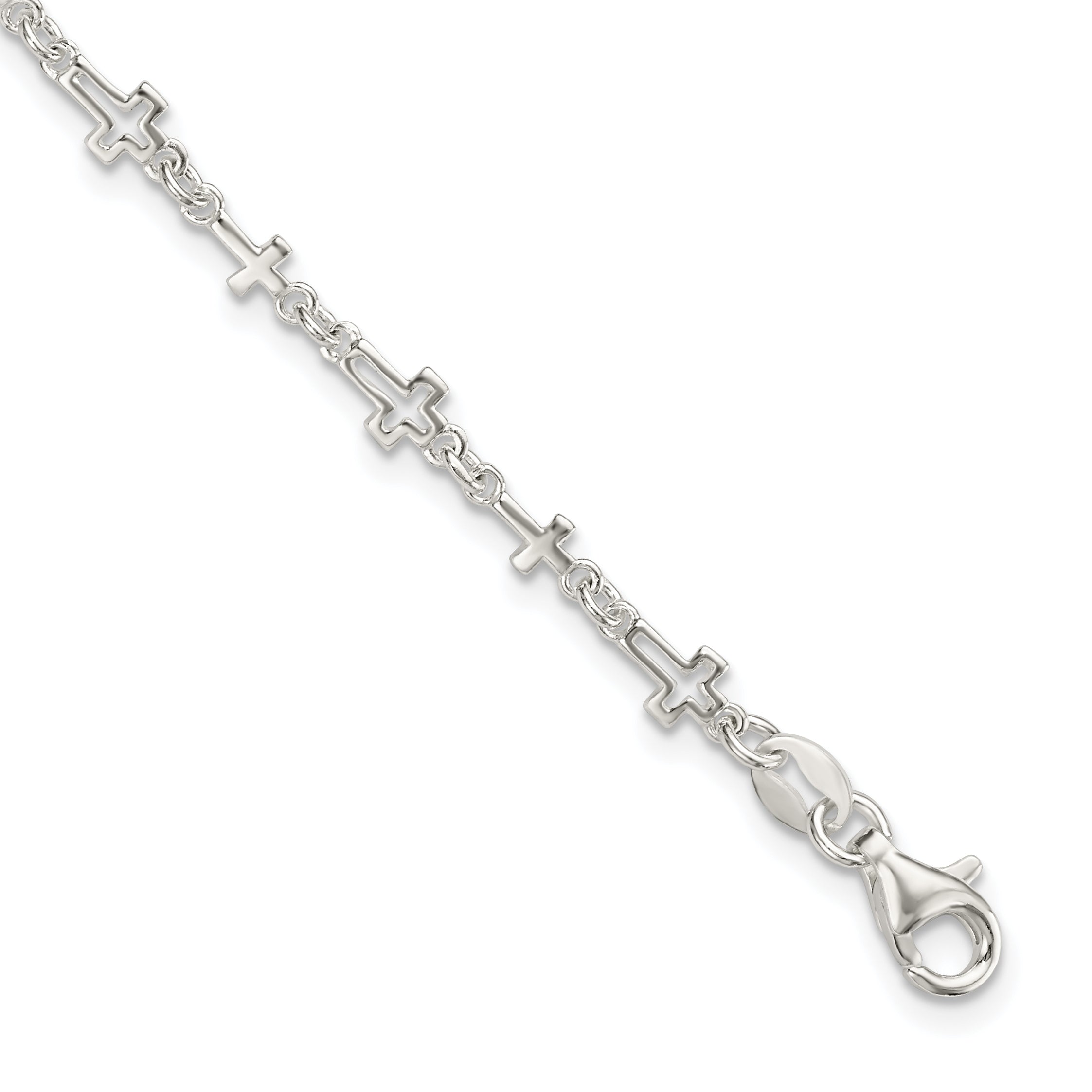 Sterling Silver Cross Link Bracelet Main image