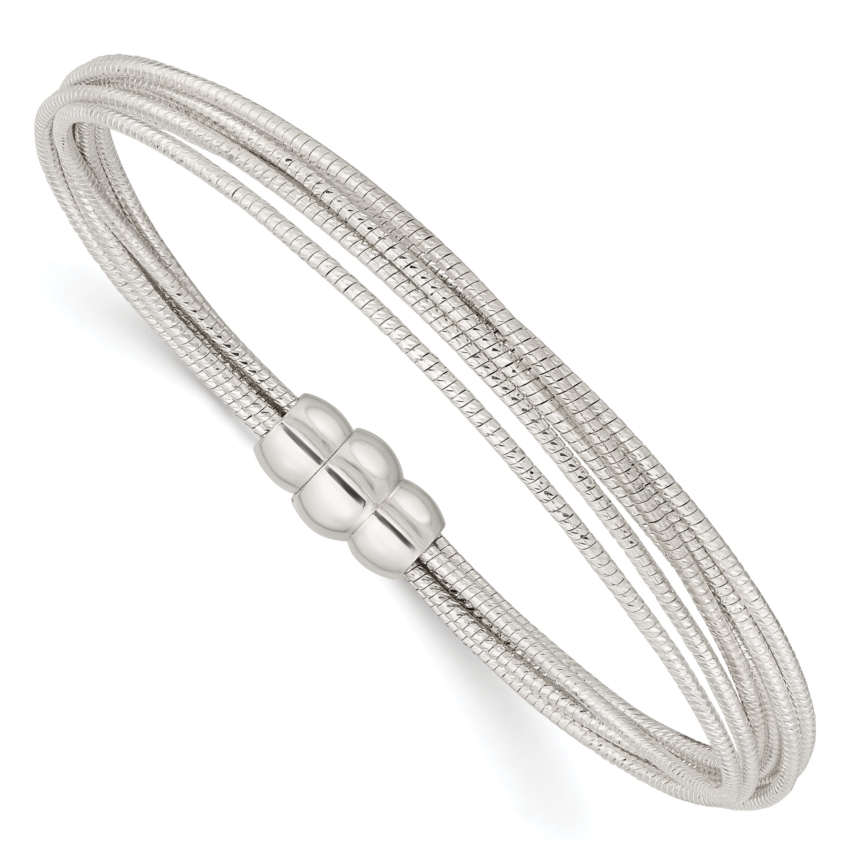 Sterling Silver Diamond-cut Multiple Strand Bracelet Main image