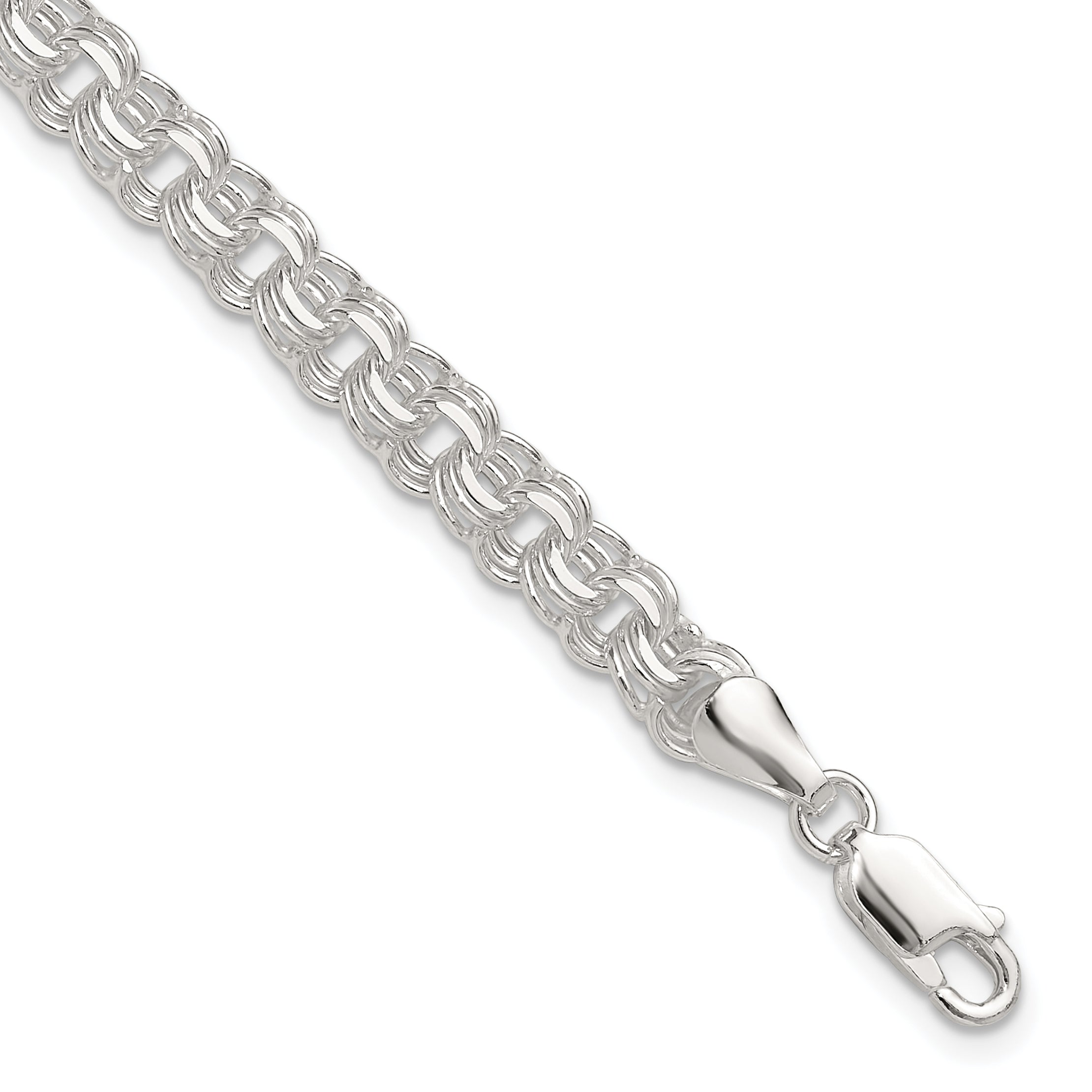 Sterling Silver Polished 6mm Triple Rolo Charm Bracelet Main image