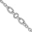 Sterling Silver Rhodium-Platedodium-pltd Fancy Textured Link Bracelet