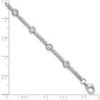 Sterling Silver Rhodium-plated Polished CZ 7 inch w/1.5in ext. Bracelet