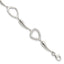 Sterling Silver Polished CZ w/1 in ext. Bracelet