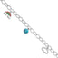 Sterling Silver 8in RH-plated Multi-color Nano Crystal Turquoise Bracelet