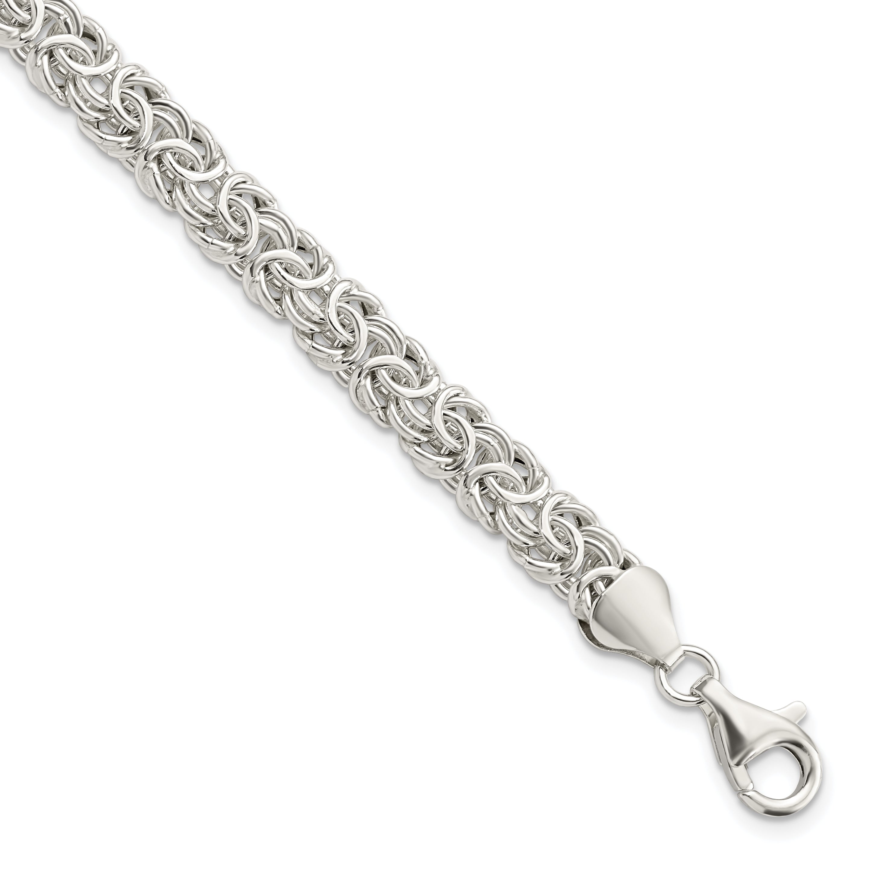 Sterling Silver Polished Byzantine Link Bracelet Main image