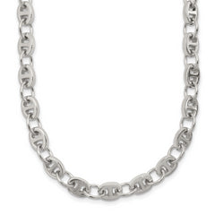 Sterling Silver Polished Fancy Link 18in Necklace