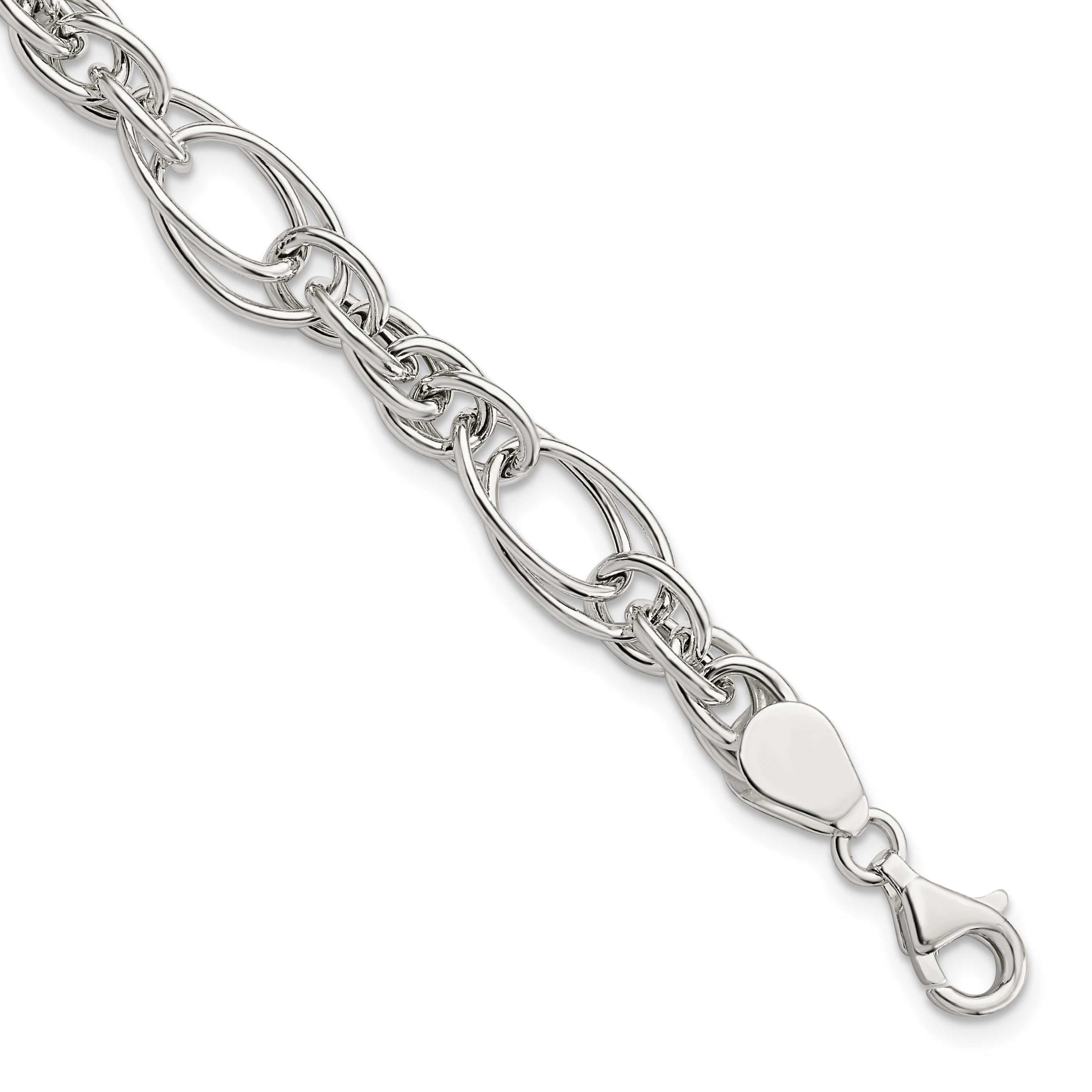 Sterling Silver Polished Fancy Link 7in Bracelet Main image
