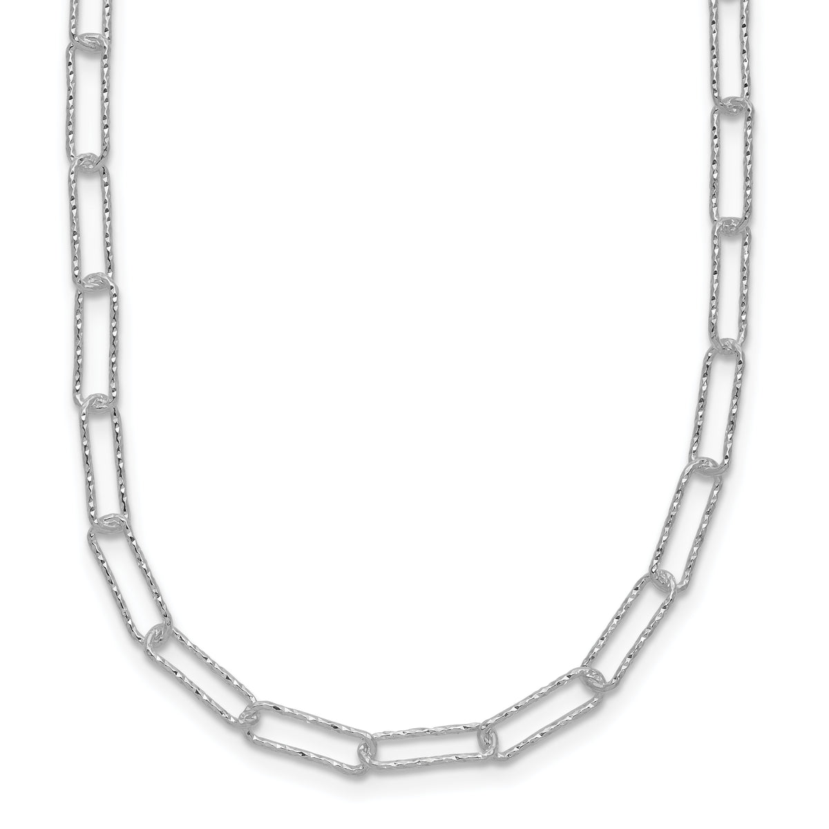 Sterling Silver D/C Fancy Open Link w/1.5 in ext. Necklace