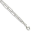Sterling Silver Rhodium-Rhodium-Plated Two D/C Fancy Link w/1 in ext Bracelet