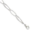 Sterling Silver Rhodium-Rhodium-Plated Polished D/C Fancy Link Bracelet