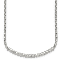 Sterling Silver Polished Twisted Bar Necklace