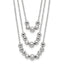 Sterling Silver Polished 3-Strand Beaded Necklace