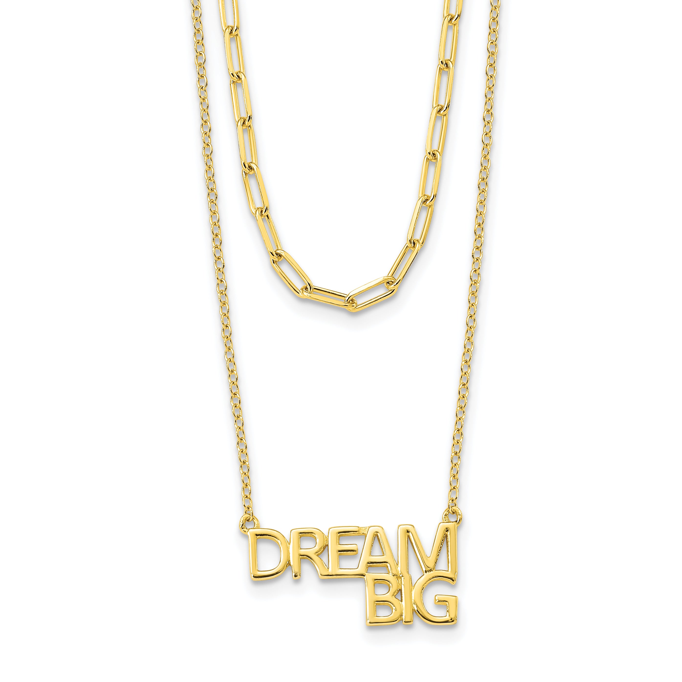 Sterling Silver Gold Tone Dream Big Double Necklace Main image