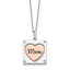 Sterling SilverRhodium-Rhodium-Plated Rose-tone MOM/LOVE Heart Center Spins CZ w/2in ex