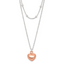 Sterling Silver & Rose-tone Beaded Heart Adjustable Necklace