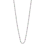 Sterling Silver Rhodium-plated Polished Multi-color CZ w/3 IN EXT Choker