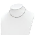 Sterling Silver Rhodium-plated Polished Multi-color CZ w/3 IN EXT Choker