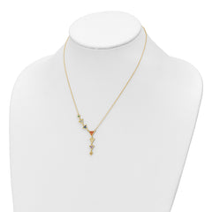 Sterling Silver Gold Tone Multicolor CZ Necklace