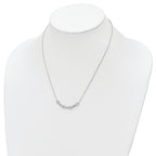 Sterling Silver Rhodium-plated Polished Fancy CZ Necklace