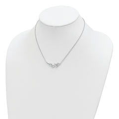 Pure Fire Sterling Silver Rhod-plated CZ Fancy w/ 2in ext. Necklace