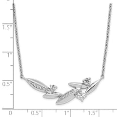 Pure Fire Sterling Silver Rhod-plated CZ Fancy w/ 2in ext. Necklace