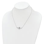 Sterling Silver Rhodium-plated Polished CZ Fancy Necklace
