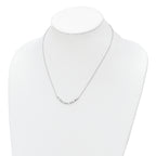Sterling Silver Rhodium-plated Polished CZ Diamond Shapes 17.75in Necklace