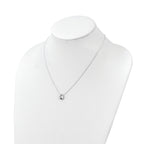 Sterling Silver Polished CZ Teardrop Necklace