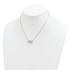 Sterling Silver Rhodium-plated CZ Lotus Flower Necklace
