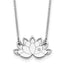 Sterling Silver Rhodium-plated CZ Lotus Flower Necklace