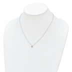 Sterling Silver Rhodium-plated Polished CZ Flower Necklace