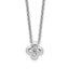 Sterling Silver Rhodium-plated Polished CZ Flower Necklace