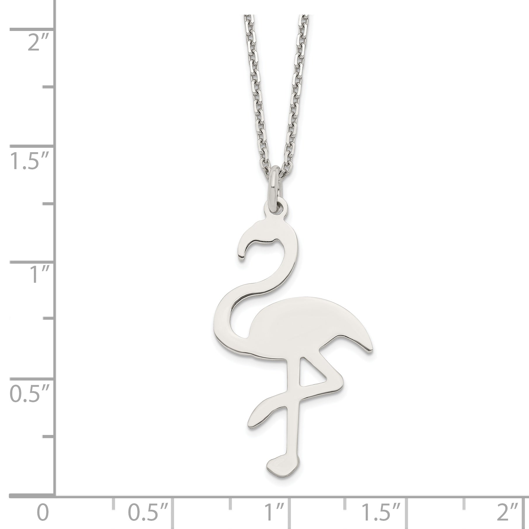 Sterling Silver Polished Flamingo Necklace Secondary image