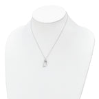 Sterling Silver Rhodium-plated CZ Dog Necklace