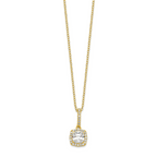 Sterling Silver Polished Gold-tone CZ 18in Necklace/Post Earrings Set