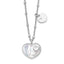 Sterling Silver Rhodium-plated Mother of Pearl Heart w/1 in Ext Necklace