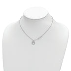 Sterling Silver Rhodium-plated Heart and Infinity w/1 in Ext Necklace