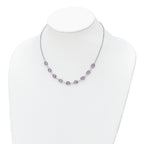 Sterling Silver Rhod-plated 13.5AM Amethyst w/2 in ext. Necklace