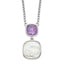 Sterling Silver Rhod-plated 3.68Amethyst/MOP w/2 in ext. Necklace