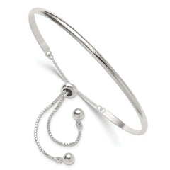Sterling Silver Polished Bar Adjustable Bracelet
