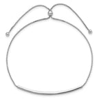 Sterling Silver Rhodium-plated Adjustable Bar Bracelet