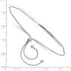 Sterling Silver Rhodium-plated Adjustable Bar Bracelet
