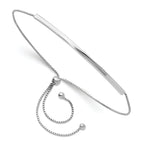 Sterling Silver Rhodium-plated Adjustable Bar Bracelet