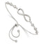 Sterling Silver Polished CZ Infinity Adjustable Bracelet