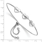 Sterling Silver RH-plated Enamel MOTHER/DAUGHTER/FRIENDS Bracelet