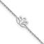 Sterling Silver Rhodium-Rhodium-Plated Louts Flower 9in Plus 1in ext. Anklet