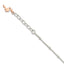 Sterling Silver Beaded Rose Tone Flamingo 9in Plus 1 inch Ext Anklet