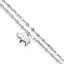 Sterling Silver Rhodium-Rhodium-Plated 2-Strand Elephant 8.75in Plus 1in ext Anklet